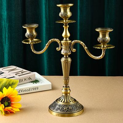 Европейский ретро металлический подсвечник на 3/5 свечей Свадьба Романтический ужин при свечах Домашнее украшение стола