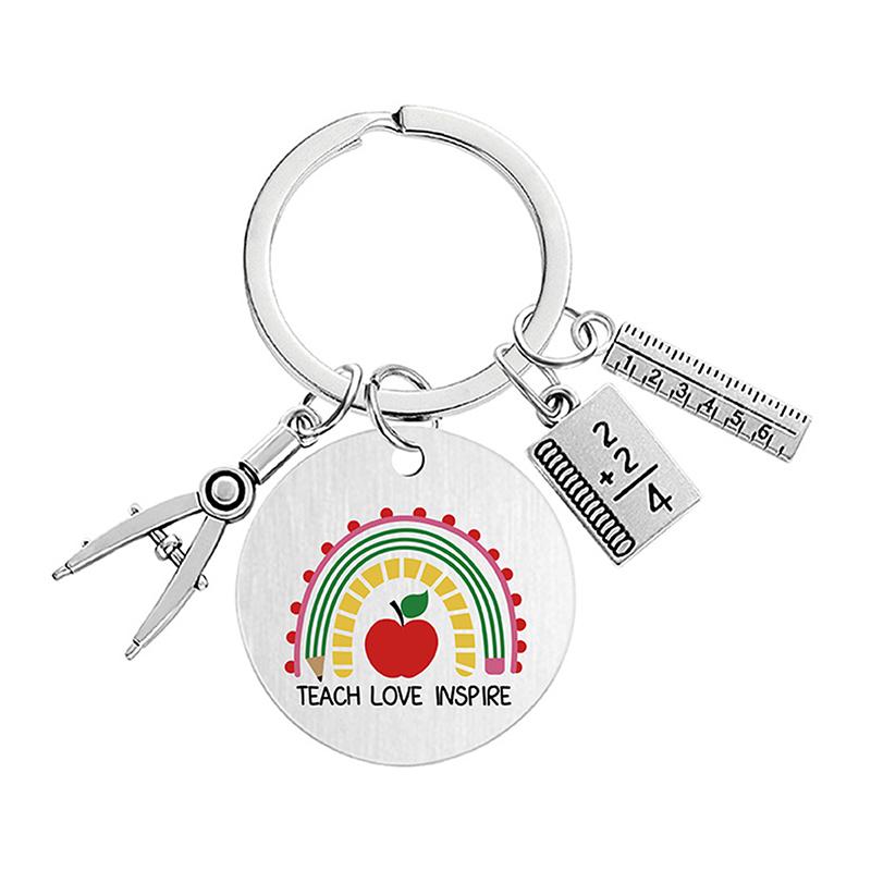 Teacher Key Chain Thank You Teacher Text Popular Pendant Key Chain Teachers'Day Pendant Gifts For Teachers