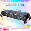 Disposable Table Cover Vintage Table Runner Disco Iridescent Shiny Laser Tablecloth  Bar Disco