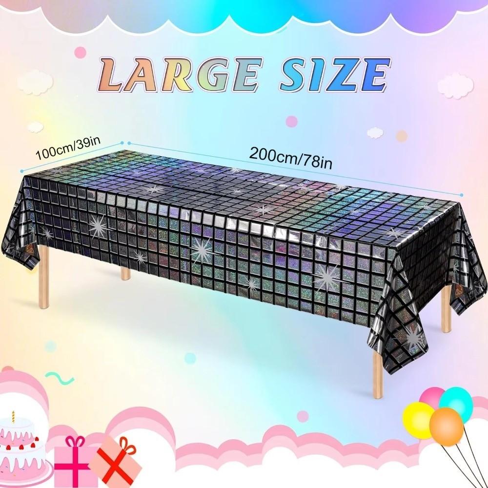 Disposable Table Cover Vintage Table Runner Disco Iridescent Shiny Laser Tablecloth Bar Disco