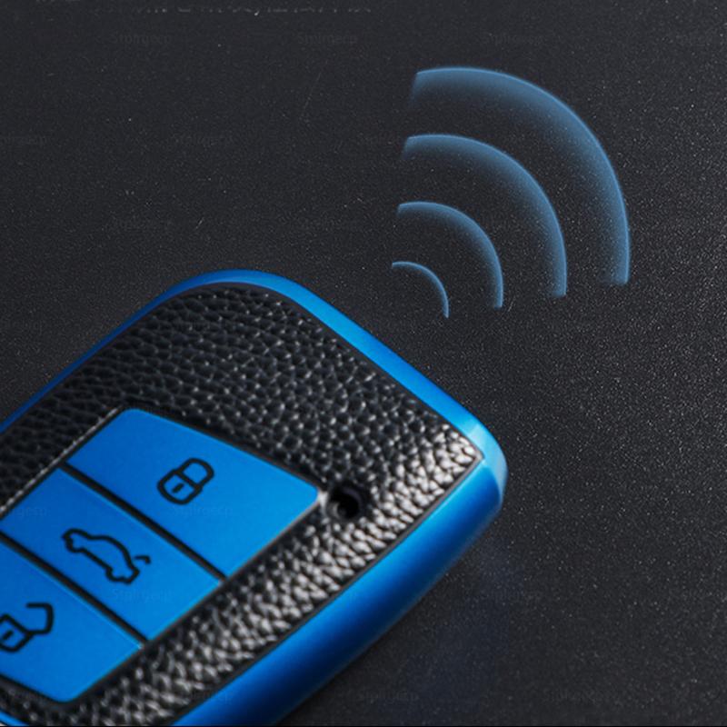 Кожаный чехол для дистанционного ключа из ТПУ с держателем в виде ракушки для Volkswagen VW Magotan Passat B8 Golf для Skoda Superb A7