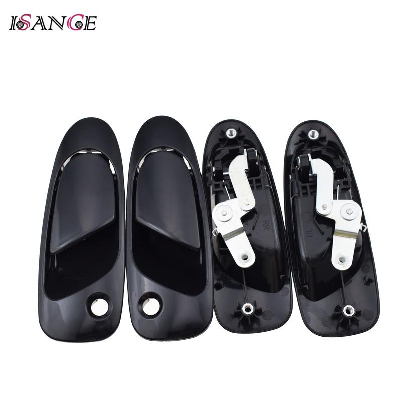 4 Pcs For Honda Civic 1.5L 1.6L 1992-1997 Black Exterior Car Door Handle Front / Rear Left Driver & Right Passenger LH RH