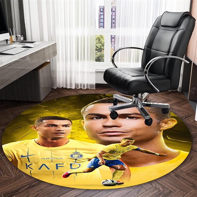 1pc Number 7 Soccer5 Carpet, Round Rug, Comfortable, Suitable for Entryways, Living Rooms, Office, And Bedrooms, Christmas Decoration