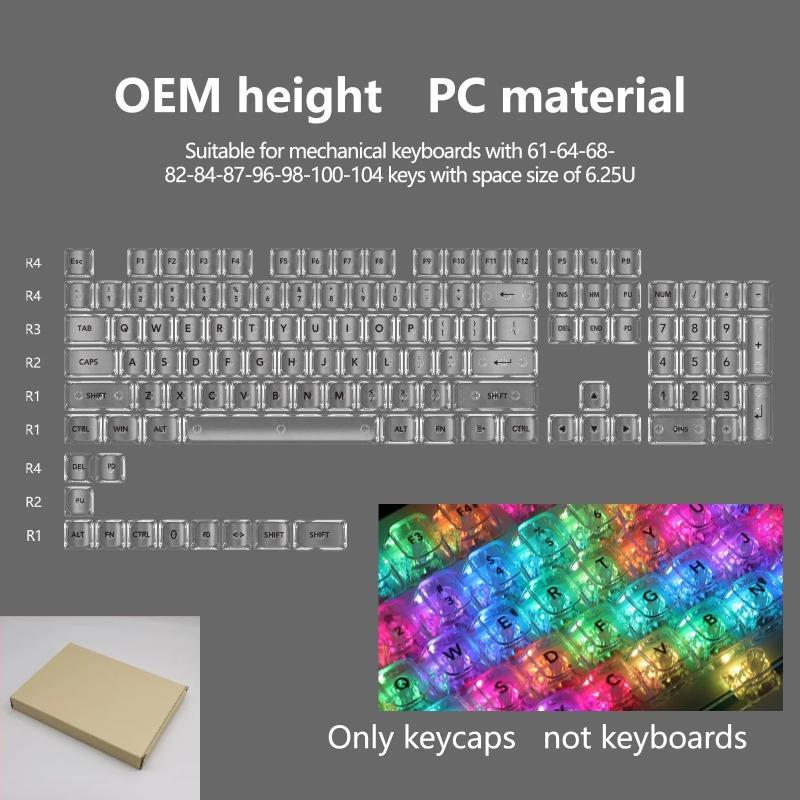 Xiaomi New 115 Key Translucent Keycaps PC PBT Keycaps Green Keycap MDA Profile for MX Switch Keycap for Mechanical Keyboard Game Keys