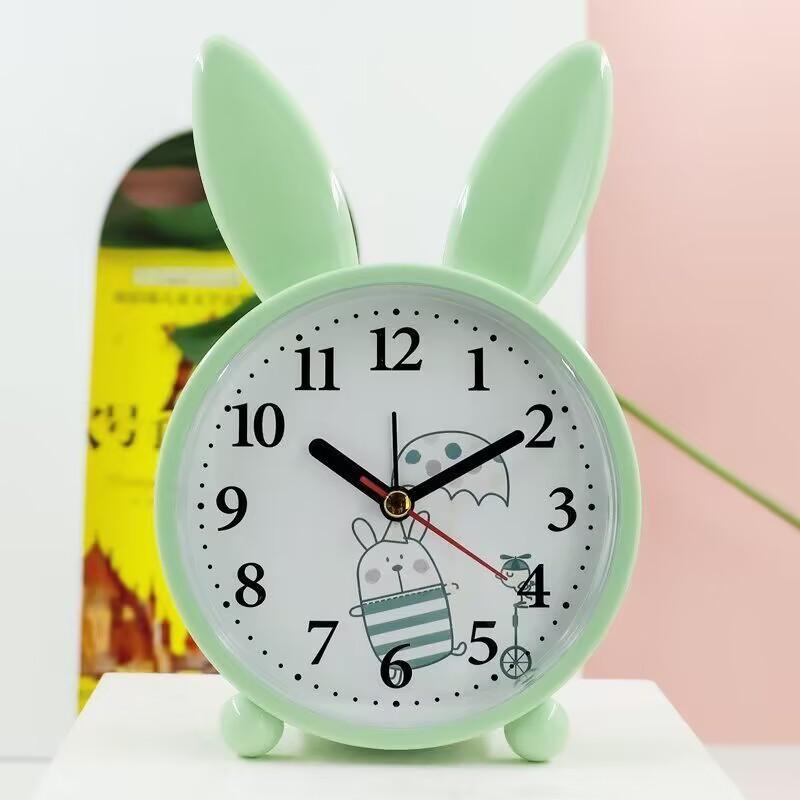 Creative cute rabbit small alarm clock silent cartoon cute children student clock alarm simple bedside desk clock