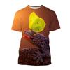 Reptile Gecko 3D Print T Shirt Men Summer Round Neck T-shirt Graphics Short Sleeve Oversized Pullover Fashion Tee Tops Clothing