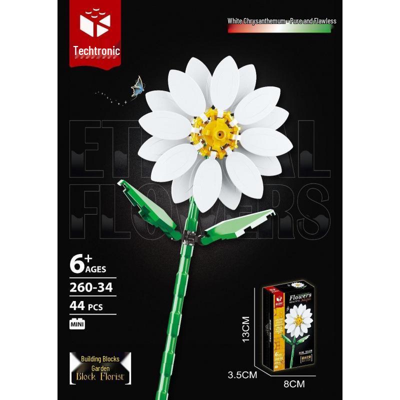 Tulip Lego-Compatible Everlasting Flower Building Blocks: Puzzle Ornament Potted Plant Toy, Valentine's Day Rose Gift.