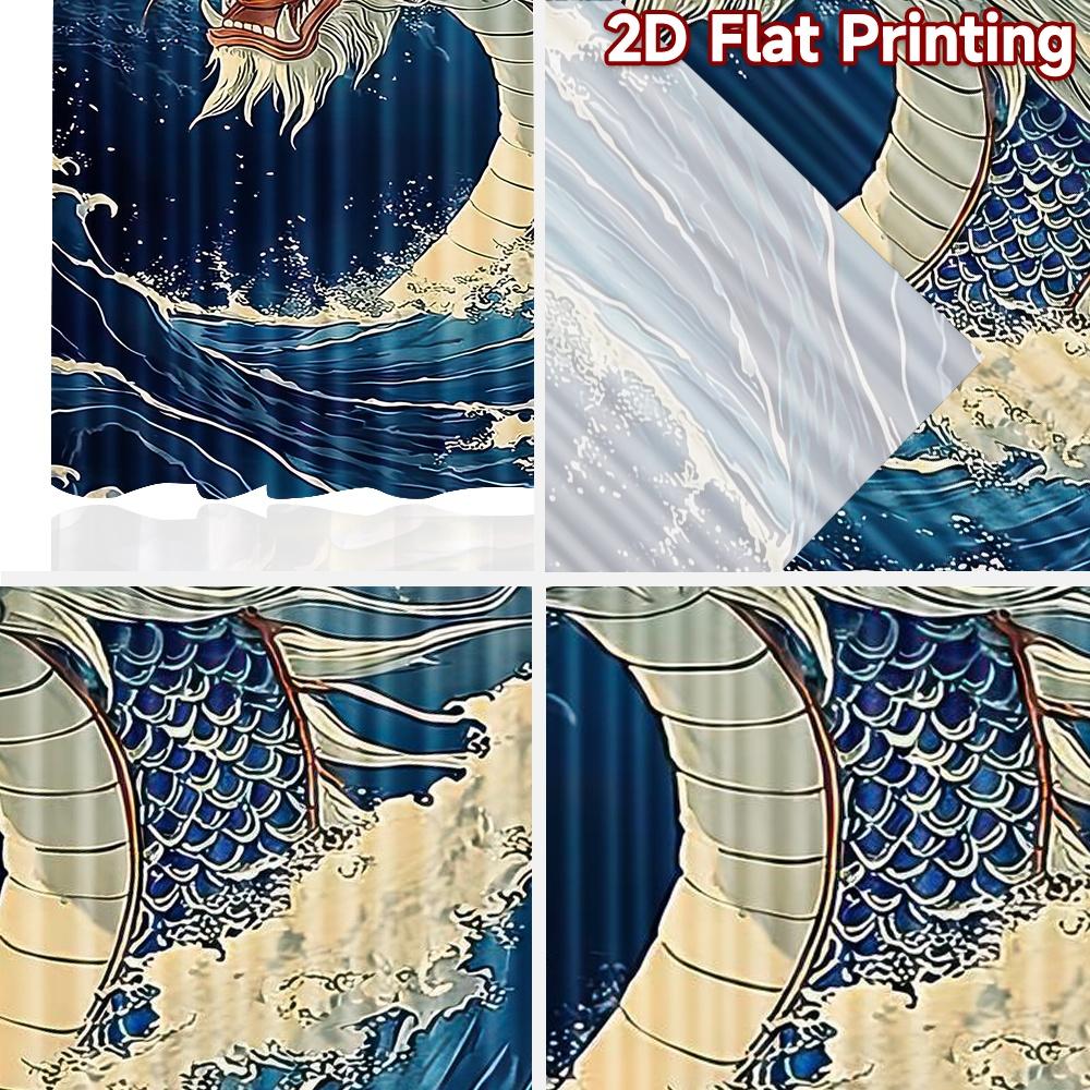 2D плотный Фон для Фотосъемки Баннер для Фотосъемки Дракон, Появляющийся из Волн 100% Полиэстер День Рождения Идеально для Спальни