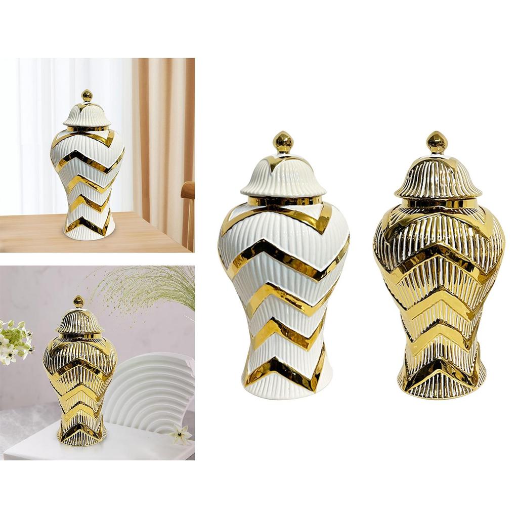 Керамическая ваза для цветов банка для хранения высотой 16,5 дюймов декоративная ручная работа с крышкой