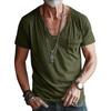 Men's T-shirt Clothing Men's V-neck Solid Color Large Size Casual Short Sleeves