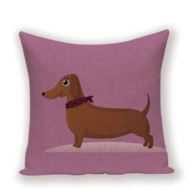 Bulldog Cute Dog Theme Pattern Double-Sided Printed Pillow Cover Short Plush Suitable Living Rooms Bedrooms Throw Cushion Cover