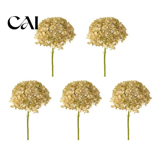 Fake Hydrangea Stems for DIY Floral Arrangements Artificial Autumn Silk Flowers with Retro Burnt Edge, Multi Colors Bendable Realistic