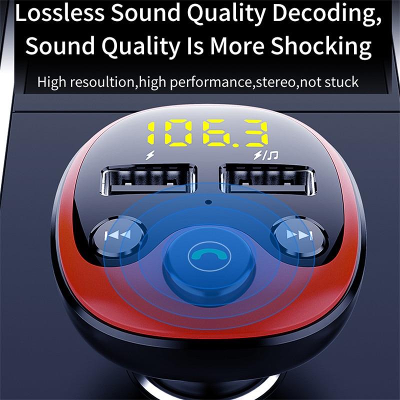 FM Radio Transmitter Car Bluetooth MP3 Player Handsfree Car Kit Dual USB Charger TF U Disk Music Player Car Accessorie