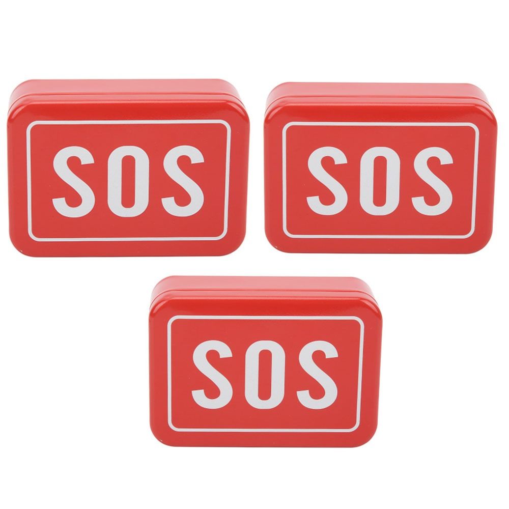 3 Pcs Iron SOS Lifesaving Toolbox Multifunctional Survival Storage Box Camping Hiking Travel