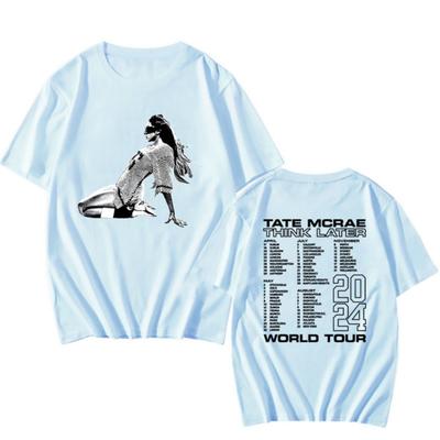 Футболка с принтом Harajuku Streetwear World Tour 2024 Летняя хлопковая футболка с короткими рукавами, подходит как мужчинам, так и женщинам