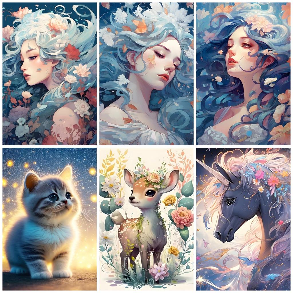 DIY алмазная живопись лошадь и девушка набор для вышивки крестиком мозаика искусство алмазная живопись полный круг/квадратный алмаз украшение дома