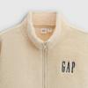 Толстовка GAP унисекс свободного кроя с логотипом, плюшевая, на молнии, со стойкой