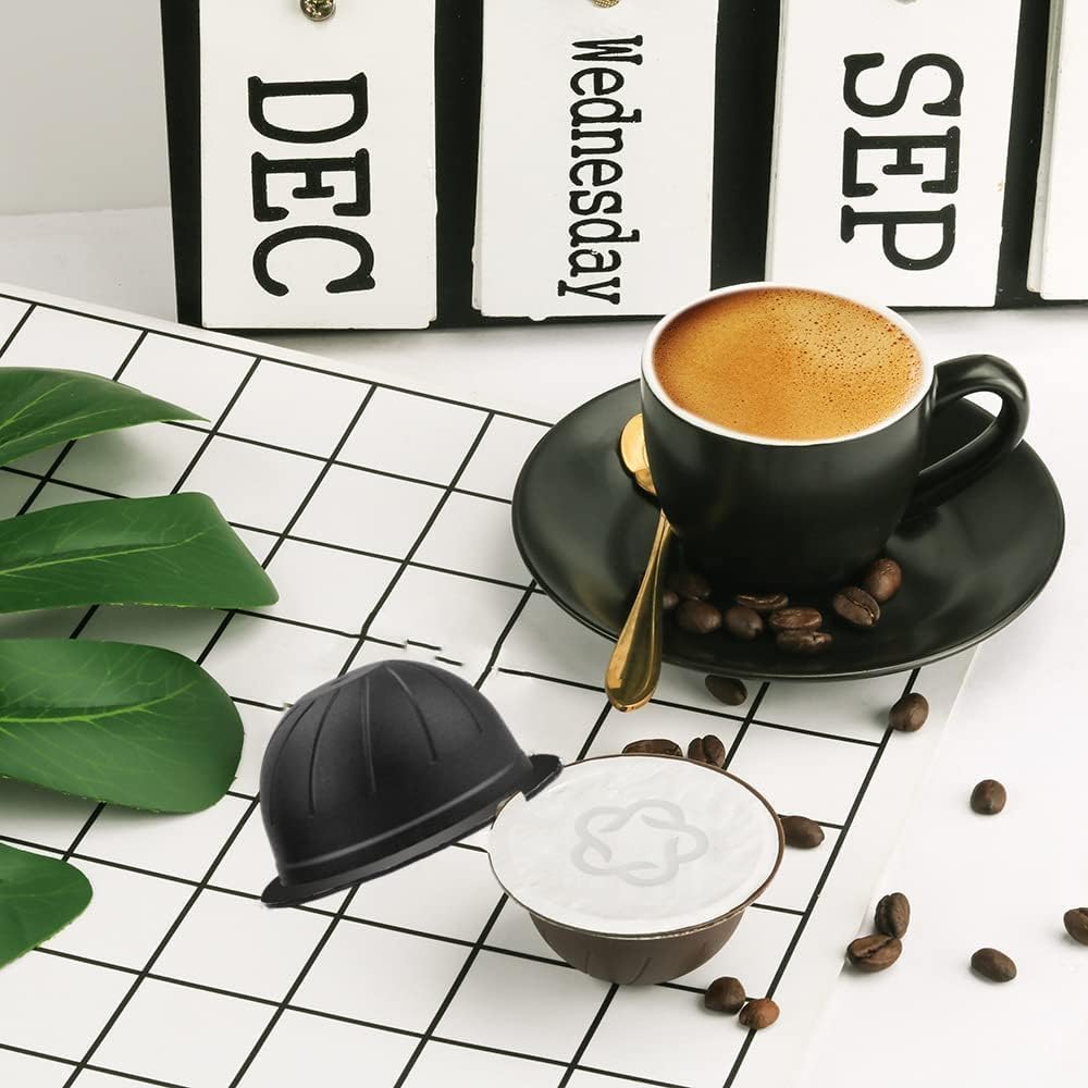 5Pcs Refillable Coffee Capsule Vertuo Pods, 230ml Reusable Refill Vertuoline Pod Coffee Capsule Filter Cup for Nespresso Vertuoline Machine