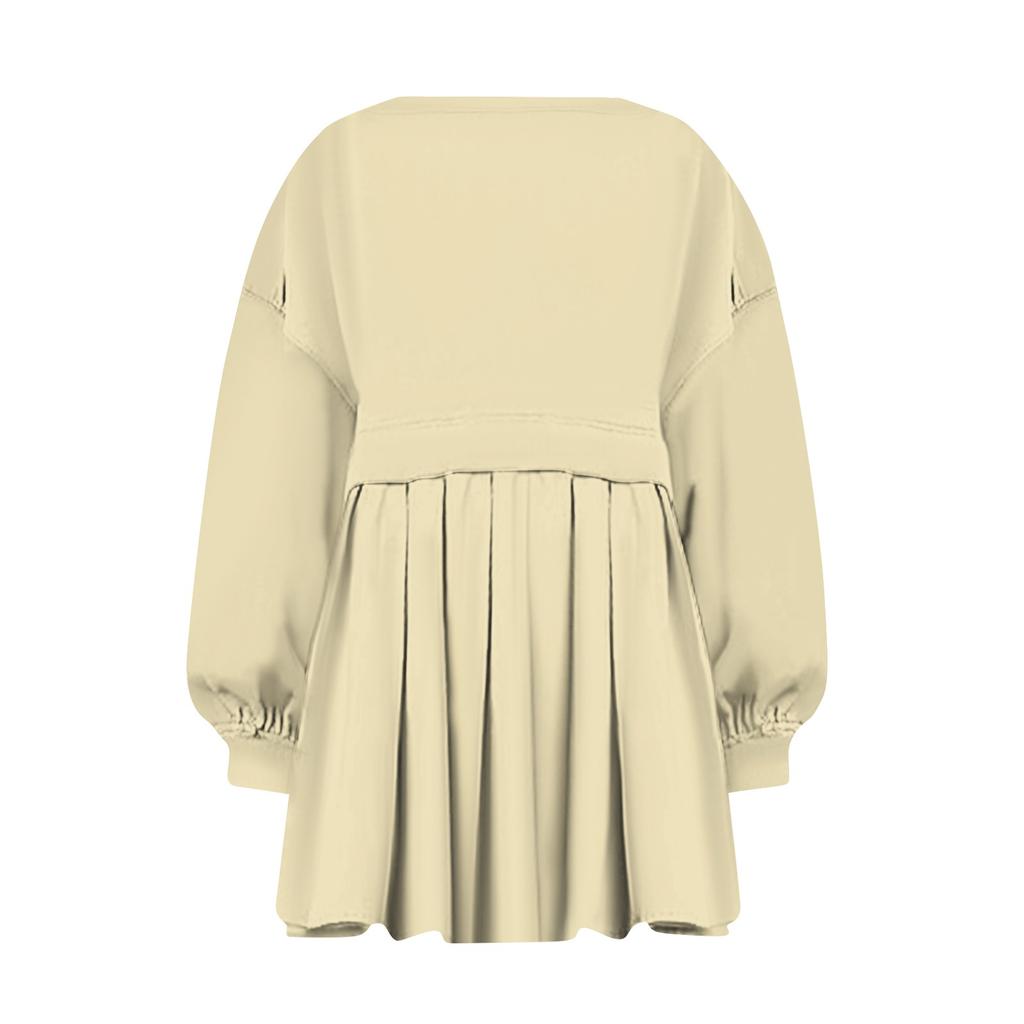 Женское платье-толстовка большого размера с длинным рукавом в стиле пэчворк, пуловер, топы, платье-толстовка