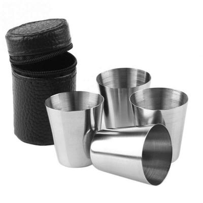 4/6 шт./набор из нержавеющей стали, рюмки с сумкой для хранения, практичные мини-чашки для путешествий, портативные, для питья виски и вина