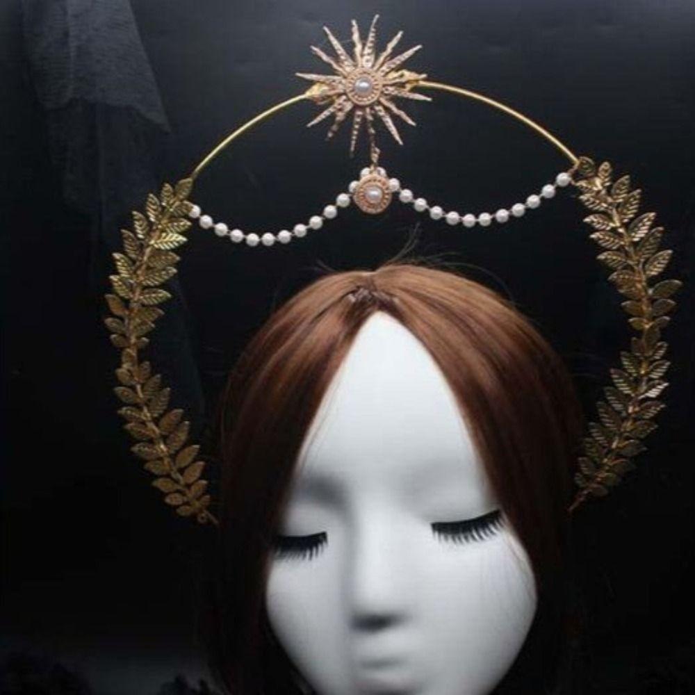 Gold Baroque Crown Star Tiara Headdress Fashion Glory Headband  Character Dress Up