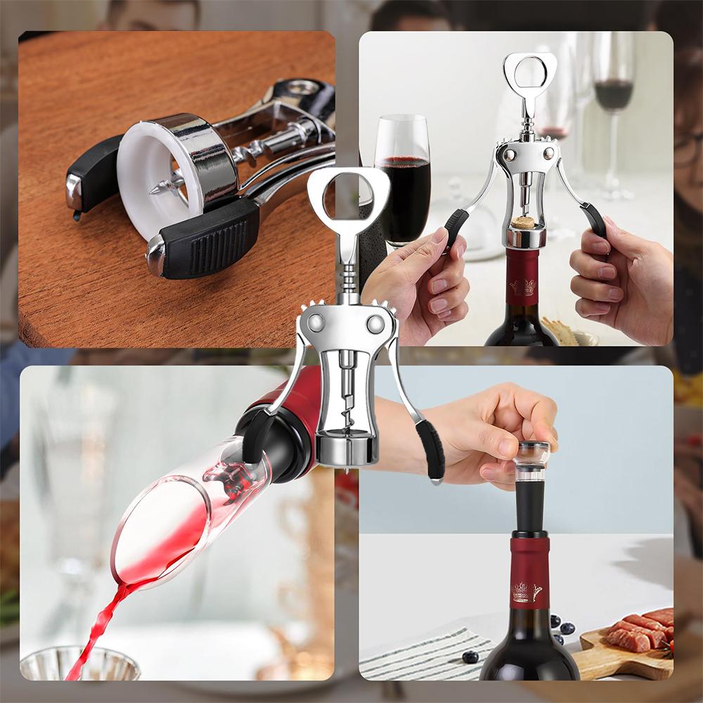 Лучший штопор-крыло открывалка для винных бутылок Роскошный штопор сомелье с набором стопоров для винных энтузиастов Официанты Кухонные аксессуары