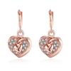 Серьги-капли из розового золота с сердцем Aaa из серебра 925 пробы для женщин, свадебные украшения, подарки