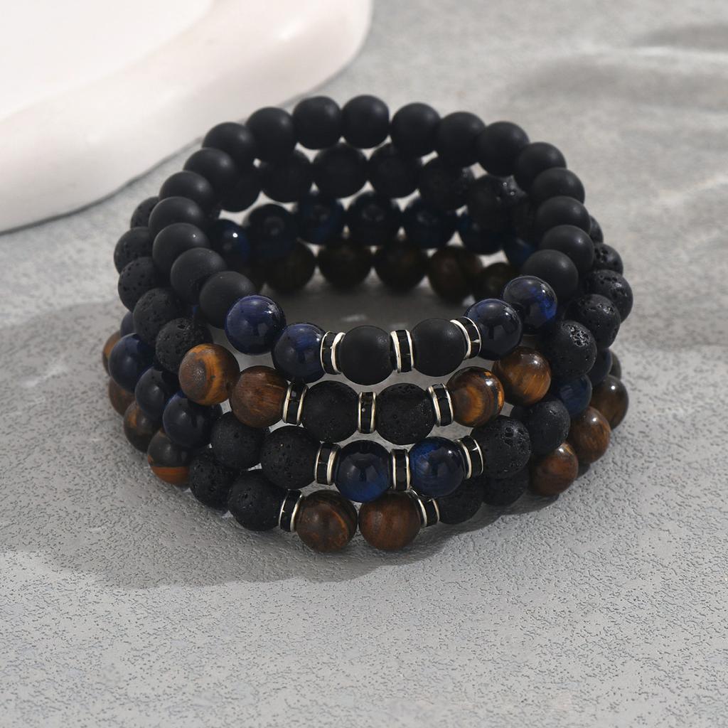 Простой геометрический новый браслет унисекс из бисера, персонализированный набор браслетов из натурального камня с несколькими дизайнами
