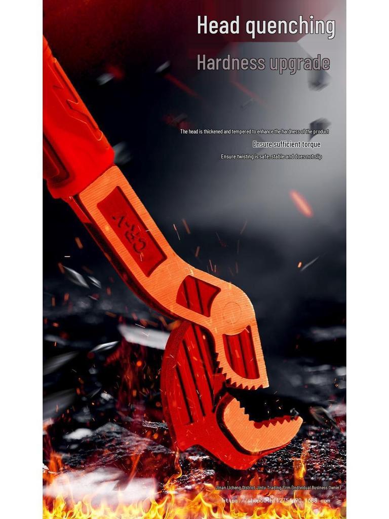 10-дюймовый регулируемый гаечный ключ из хромованадиевой стали с быстрым самозажимным механизмом - Многофункциональный, промышленного класса, высокой твердости.