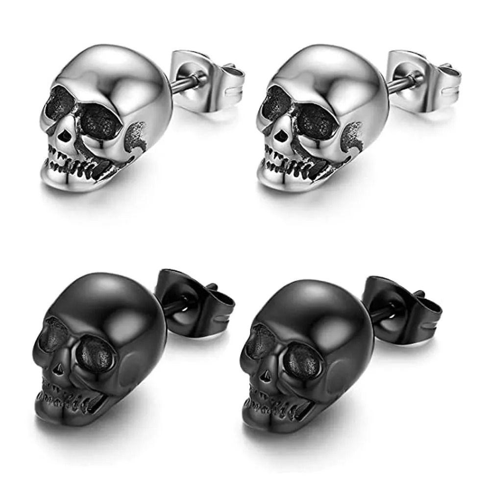 Hiphop Style Skeleton Stud Earrings Creative Mini Ear Clip Personality Earrings Party Earrings