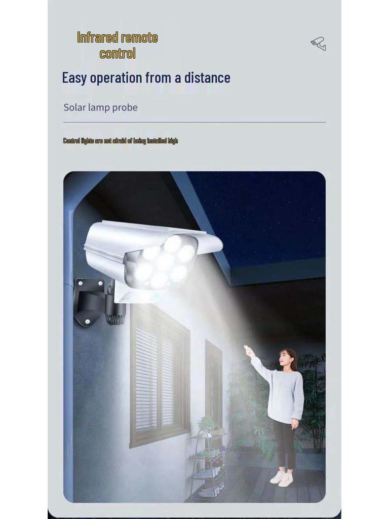 Solar-Powered Garden Light with Camera Simulation, Motion Sensor, Dusk-to-Dawn, Anti-Theft, and Street Lighting