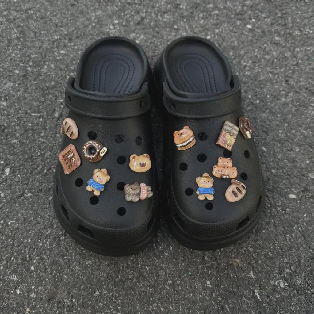 Симпатичные аксессуары для обуви Crocs: Пряжка с изображением медведя из мультфильма «Садовый медведь»