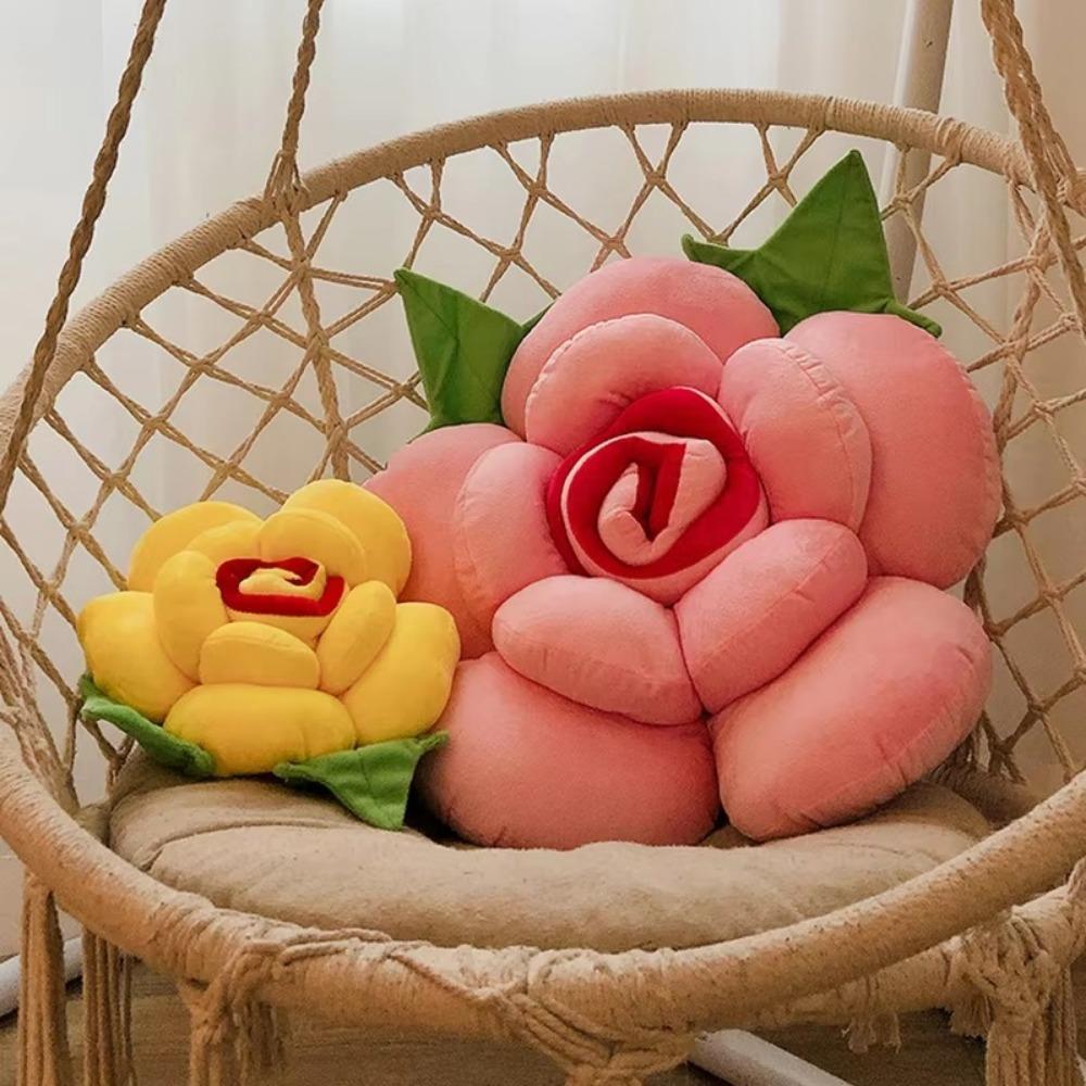 Simulated Rose Shaped Pillow Large Car Interior Cushion New Sofa Flower Cushion Home Decor