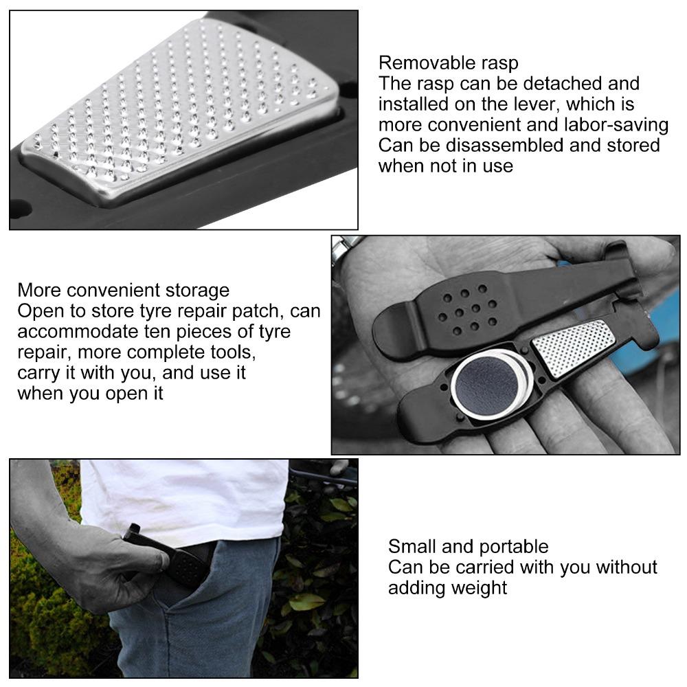 2 Pairs Hard Bike Tire Levers with Steel Rasp Bike Tire Repair Levers Bike Tube Lever for Cyclists