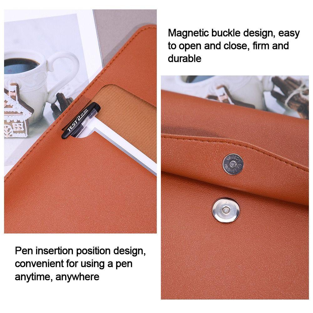 With Handle Leather Document Pouch A4 A5 File Bag Document Bag School Office