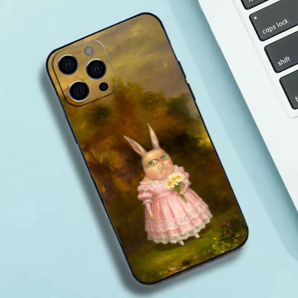 Винтажный Телефонный Чехол Кролик Аристократ Силиконовый Мягкий Для IPhone 17 16 15 14 13 12 11 X XR Plus Pro Max Plus