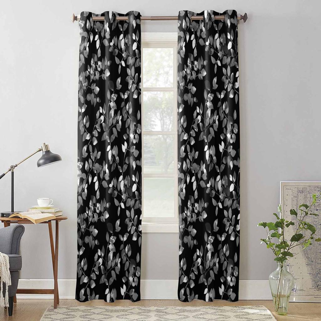 Оконные шторы с листьями и растениями для гостиной, роскошные занавески для спальни, кухонные жалюзи, шторы