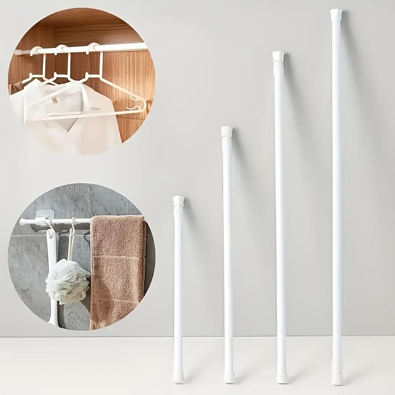 4pcs Modern Adjustable Spring Tension Rods - No-Drill Installation, Extendable for Curtains, Shower, Wardrobe, Window, Towel Rack - Home Accessories