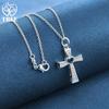 925 Sterling Silver Cross AAA Zircon Heart Necklace Jewelry