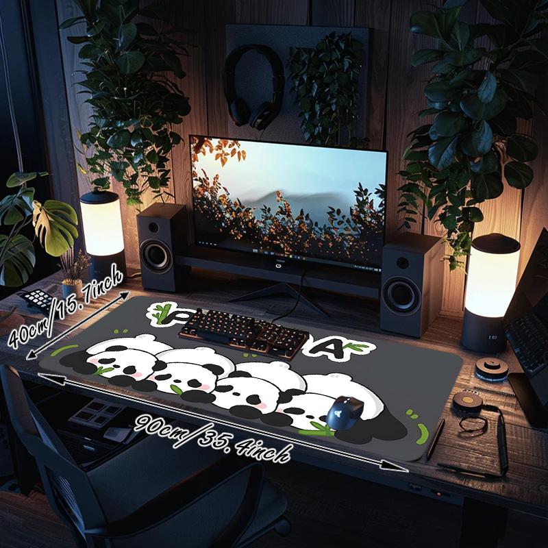 1PC Panda Bamboo Oversized Mouse Pad - Non-Slip Rubber Base Perfect for OfficeIdeal Gift for Gaming Enthusiasts,327A