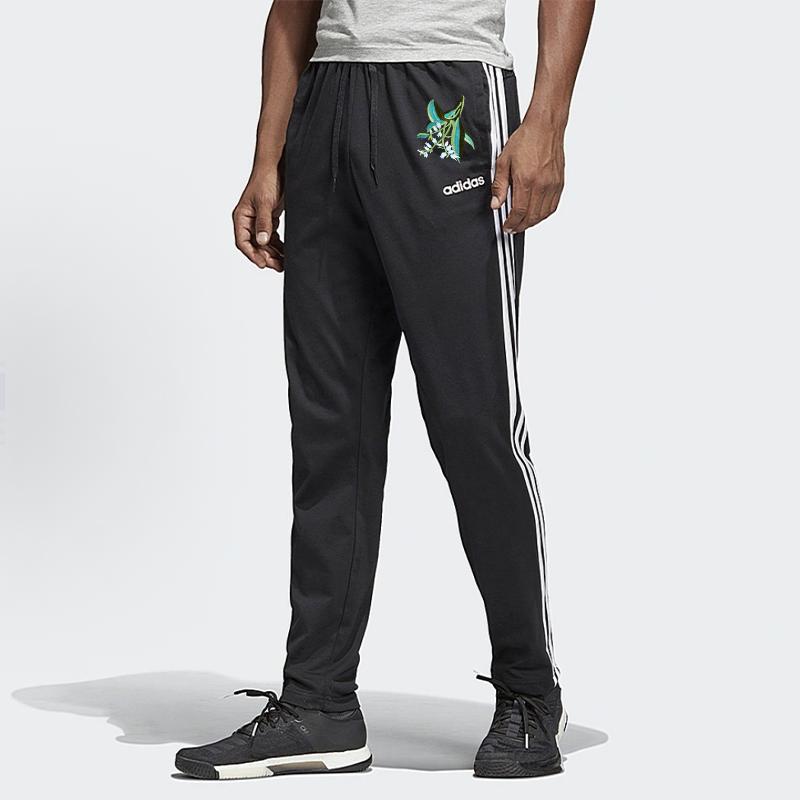 Adidas Настраиваемые Художественные Вышитые Уличные Универсальные Брюки с Боковой Полосой Винтажные Вязаные Спортивные Брюки Унисекс Черные DU0456(TEAM702-DU5)