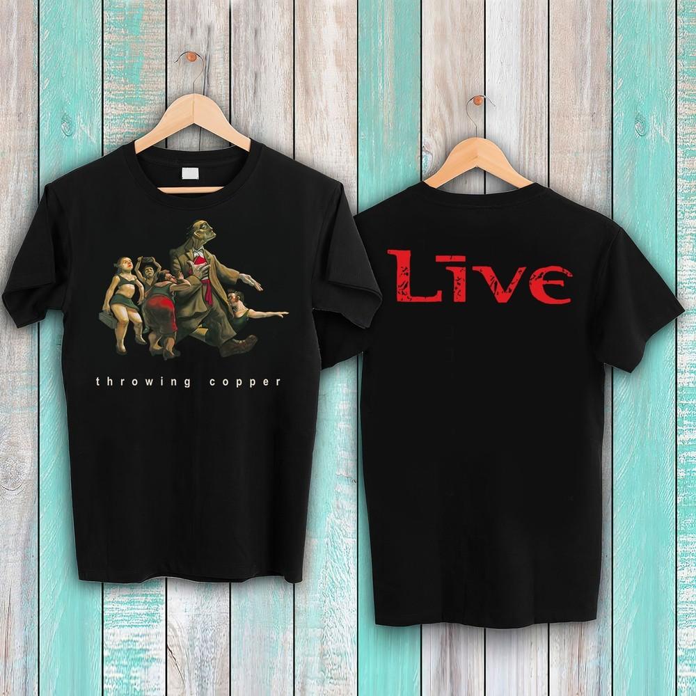Винтажная футболка унисекс с принтом Live 1994 Throwing Copper Black