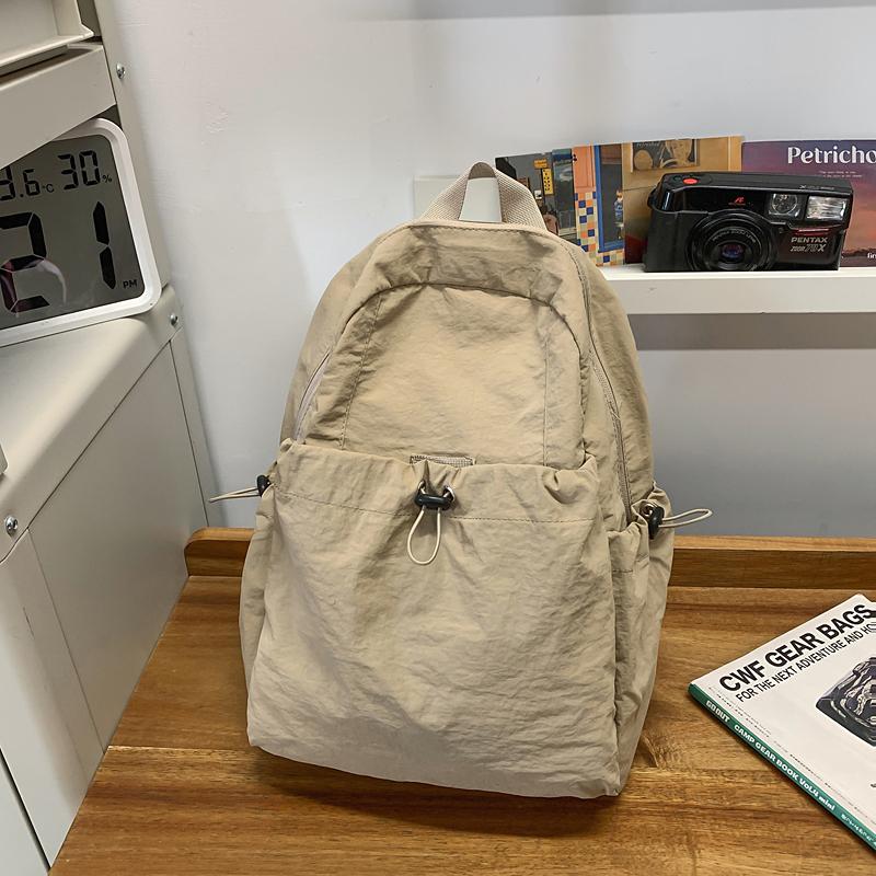 Однотонный плиссированный рюкзак для мужчин, легкий дорожный рюкзак, женская школьная сумка