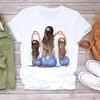 Mom's Mother's Day Themed Printed Round Neck Plus Size Fashionable Loose Cotton Short Sleeved Top T-Shirts Women’s