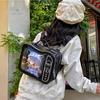 Новая модель телевизора Рюкзаки Ita Милая девочка Прозрачный карман DIY Дисплей Сумка через плечо Модный забавный рюкзак Кошельки Y2K Дорожный рюкзак