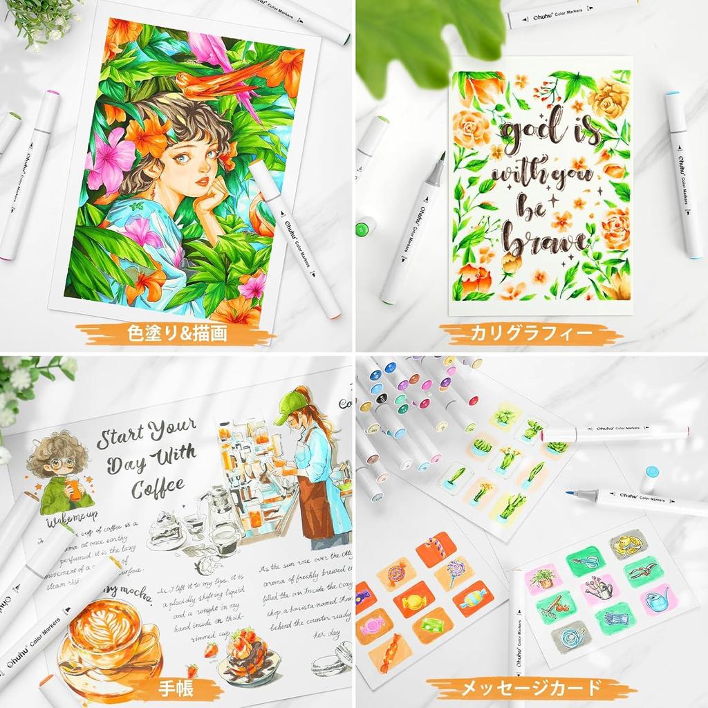 Ohuhu Marker Art Marker Pen 116 цветов 117 штук маркер ручка иллюстрации маркер кисточка наконечник акварельная ручка чернила яркие иллюстрации блокнот картина