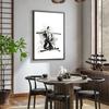 Японский Минимализм Черный Шотокан Самурай Каратэ Искусство Тушь Холст Живопись Постеры и Принты Настенные Картины для Декора Гостиной