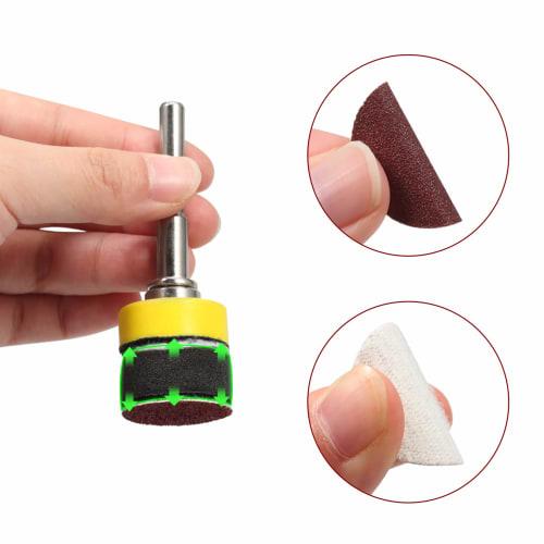 LEONTOOL Mini Sandpaper Discs, Round, 25mm Diameter, #180 Grit, Pack of 100, with Velcro Closure, for Metal, Mirror Polishing, Woodworking, Fabric Pol