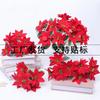 Christmas 5-Pronged Simulated Bouquet Flannel Christmas Flower Fake Flower Christmas Decoration Green Plants Potted Plants, Christmas Ornaments