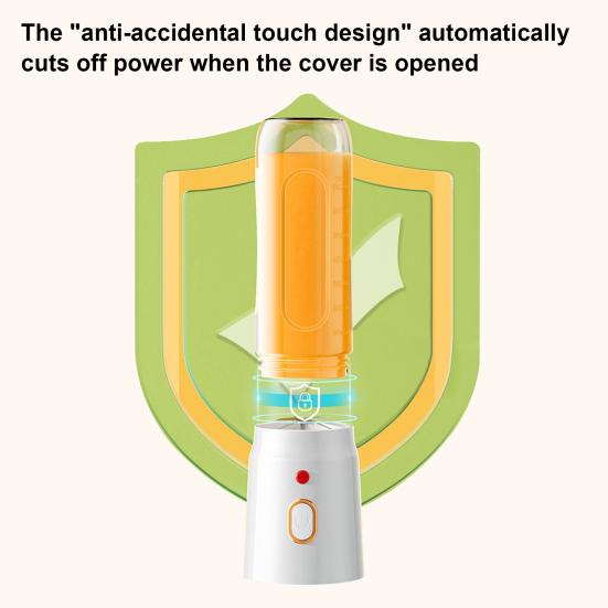 Portable Juicer Blender 450ML BPA-Free Mini Smoothie Maker with Travel Cups Cordless Rechargeable Juicing Cup for Ice Crushing Food